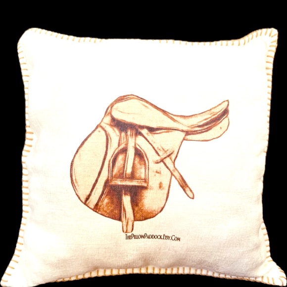 The Vintage Hunt Seat Equestrian English themed pillow 18x18 or 12x20 cover only - Picture 1 of 14